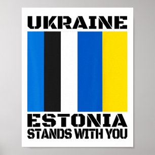 Poster Ukraine Estonie Vous Soutient Drapeau De Soutien E