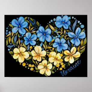 Poster Ukraine Fleurs pour la paix,
