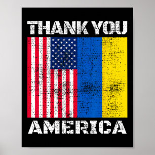 Poster Ukraine Merci Amérique Soutien Américain 1 