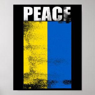 Poster Ukraine Pour Hommes Drapeau Paix Debout Avec Unkra