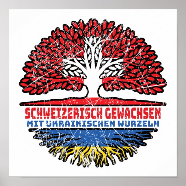 Poster Ukraine Suisse ukrainienne Arbre Racine (Devant)