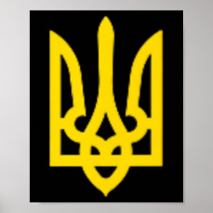 Poster Ukraine Zelensky Trident ukrainien Armoiries Ze