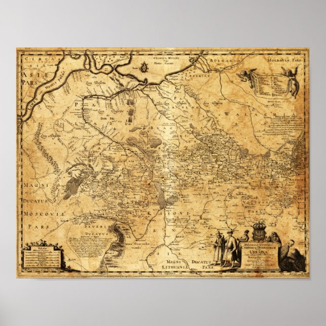 Poster UkraineCarte panoramiqueUkraine (Devant)