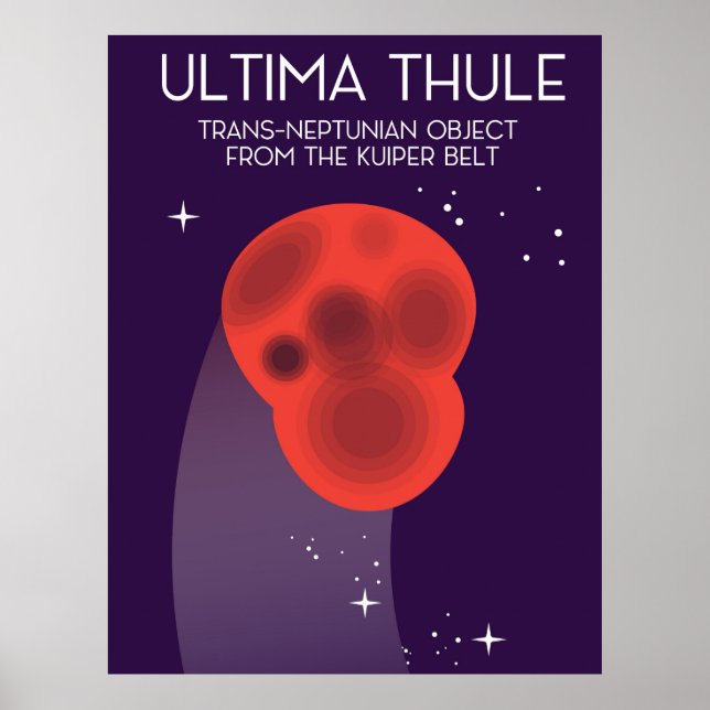 Poster Ultima Thule Keiper Belt art spatial (Devant)