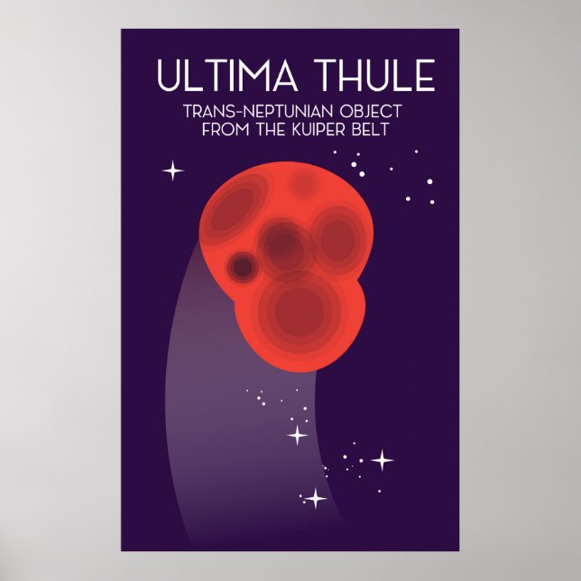 Poster Ultima Thule Keiper Belt art spatial (Devant)