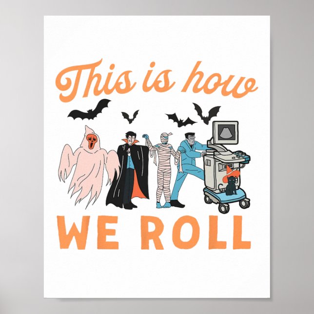 Poster Ultrasound Tech Ghosts Vascular Tech Sonographe H (Devant)