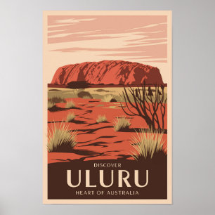 Poster Uluru Australie Voyage Art Vintage