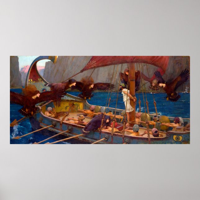 Poster Ulysse et les sirènes (1891) (Devant)
