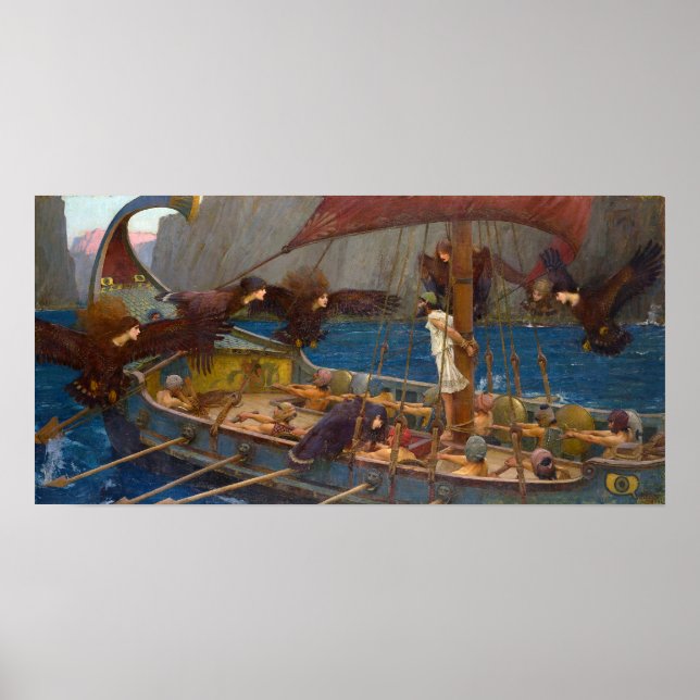 Poster Ulysses et Sirens par J.W. Waterhouse (Devant)