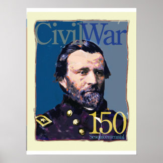 Poster Ulysses S. Grant Guerre civile 150 Anniversaire Po