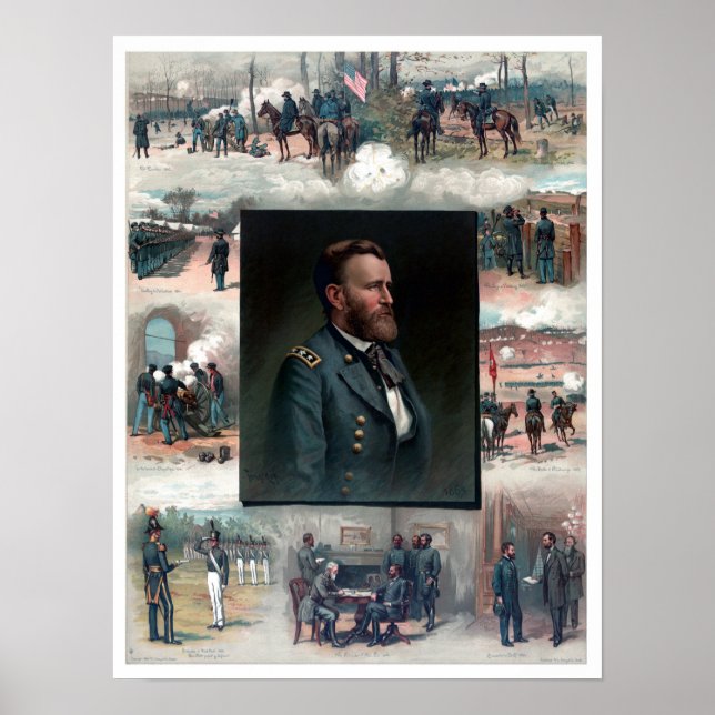 Poster Ulysses S Grant West Point Appomattox 1885 Restore (Devant)