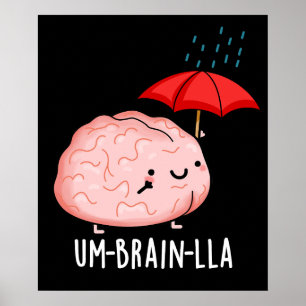 Poster Um-cerveau-lla Funny Cerveau Puns Dark BG