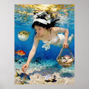 Poster "Umi Blossom" - Un Portrait Océanique
