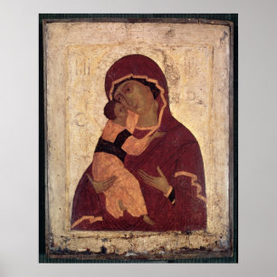 Poster Umilenie Vierge de Wladimir, École de Moscou