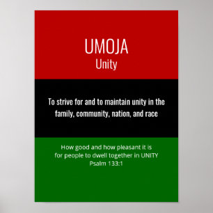 Poster UMOJA Unité Kwanzaa