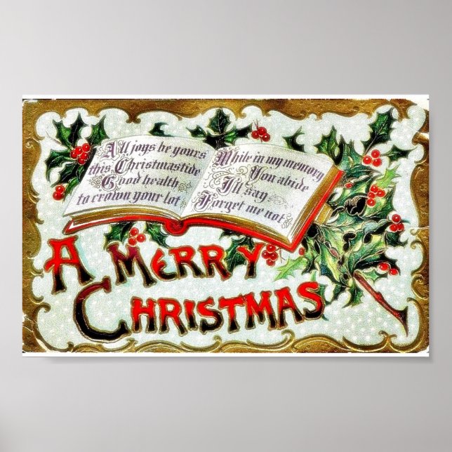 Poster Un accueil de noël avec des mots bibliques (Devant)