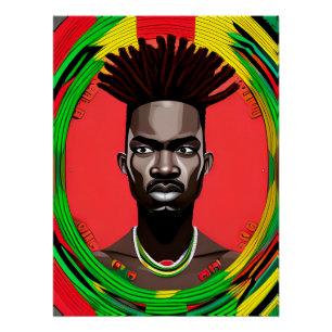Poster Un Africain Black King Melanin Bruh Brother