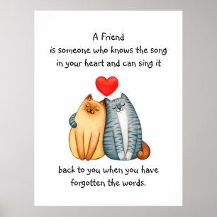 Poster Un Ami Aimé Aimer Citation Cute Cats Mug