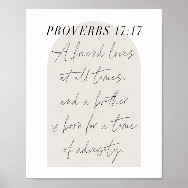 Poster Un ami aime en tout temps l'arc beige (Devant)