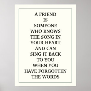 POSTER UN AMI EST QUELQU'UN QUI CONNAÎT LA CHANSON DANS V