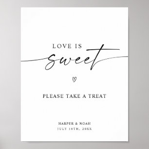 Poster Un amour minimaliste est un dessert Mariage doux s