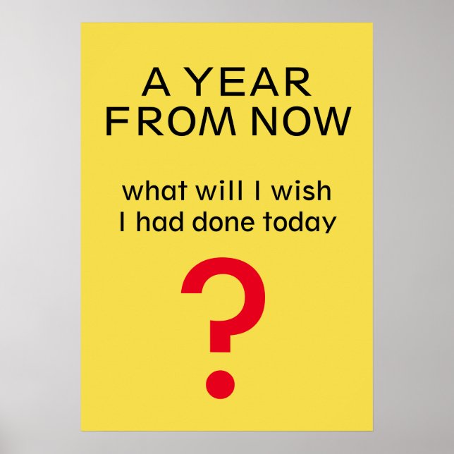 Poster Un an après - Citation inspirante motivante (Devant)