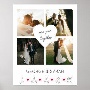 Poster Un an ensemble Anniversaire Mariage 4 Photo