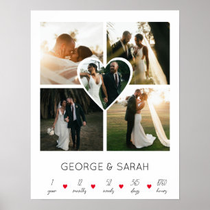 Poster Un an ensemble Anniversaire Mariage 5 Photo