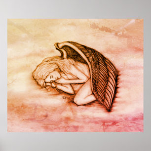 Poster Un Ange endormi sur les nuages des cieux en marmor