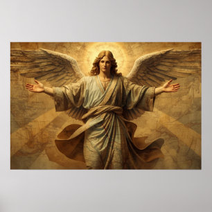Poster Un ange regardant chaque pays sur Terre sur un mur