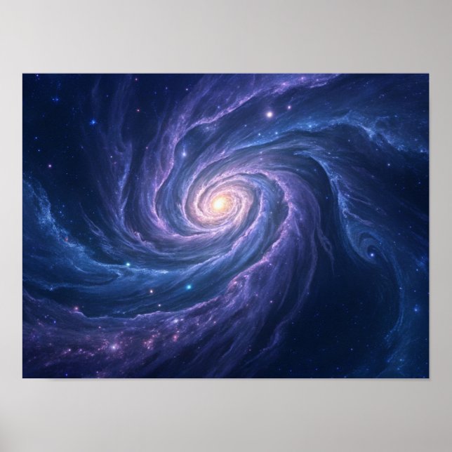 Poster Un aperçu du Cosmos : une galaxie spirale torride (Devant)