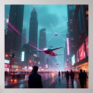 Poster Un aperçu du paysage futuriste de l'IA