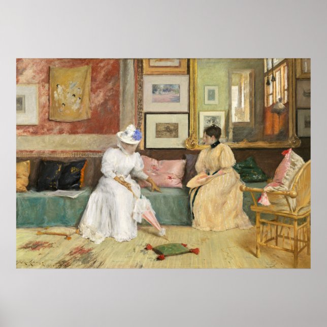 Poster Un appel amical, 1895 (huile sur toile) (Devant)