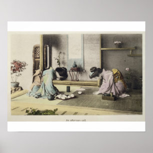 Poster Un appel d'après-midi, c.1880 (albumen coloré par
