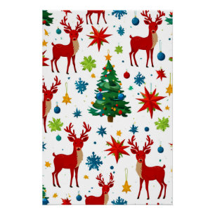 Poster Un Art numérique Motif de Noël festif