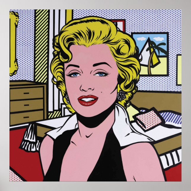 Poster Un art pop de Roy Marilyn retravaillé et vectorisé (Devant)