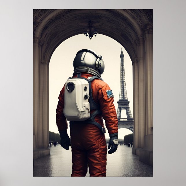 Poster Un astronaute à Paris (Devant)