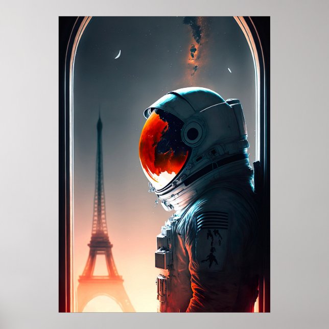 Poster Un astronaute à Paris (Devant)