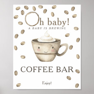 Poster Un baby shower café bar Un bébé est en préparation