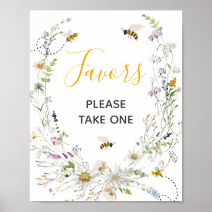 Poster Un Baby shower Fleur sauvage Un Peu Miel