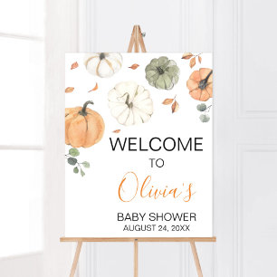 Poster Un Baby shower Minimaliste Un Peu Citrouille