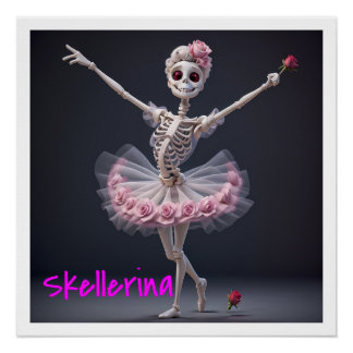 Poster Un Ballet Dancing Skeleton - Skellerina