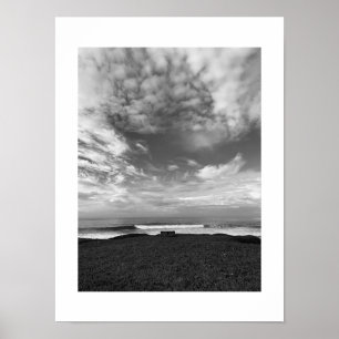 Poster Un banc solitaire Photographie noir et blanc