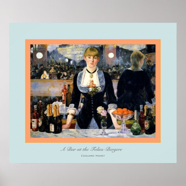 Poster Un bar aux Folies-Bergere ~ Edouard Manet (Devant)
