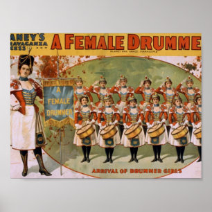Poster Un batteur féminin, 'Arrivée des filles batteurs'