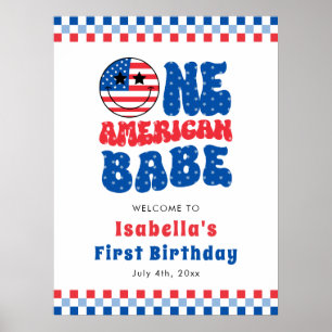 Poster Un Bébé Américain Fête son Premier Anniversaire po