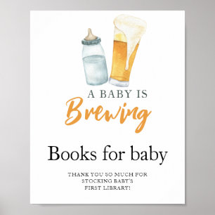 Poster Un bébé brasse de la bière et des livres de lait p