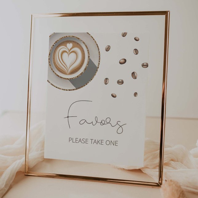 Poster Un bébé brasse du café Baby shower Favors (Créateur téléchargé)
