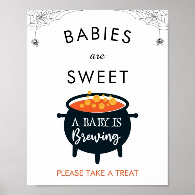 Poster Un Bébé brasse Halloween Baby shower Favoriser Pos (Devant)