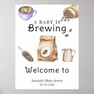 Poster Un Bébé Brûle Un Baby shower De Coupe Du Café